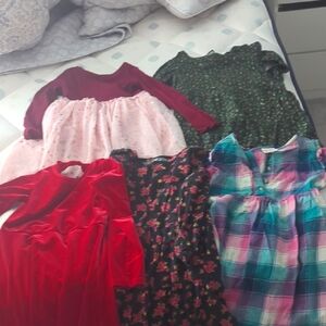 Assorted Girls' Dresses - Red, Pink, Green, Multicolor Size 6 5 dresses long